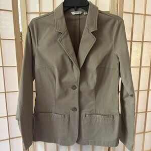 Liz Claiborne summer casual cotton khaki taupe tan blazer jacked size Women's 6